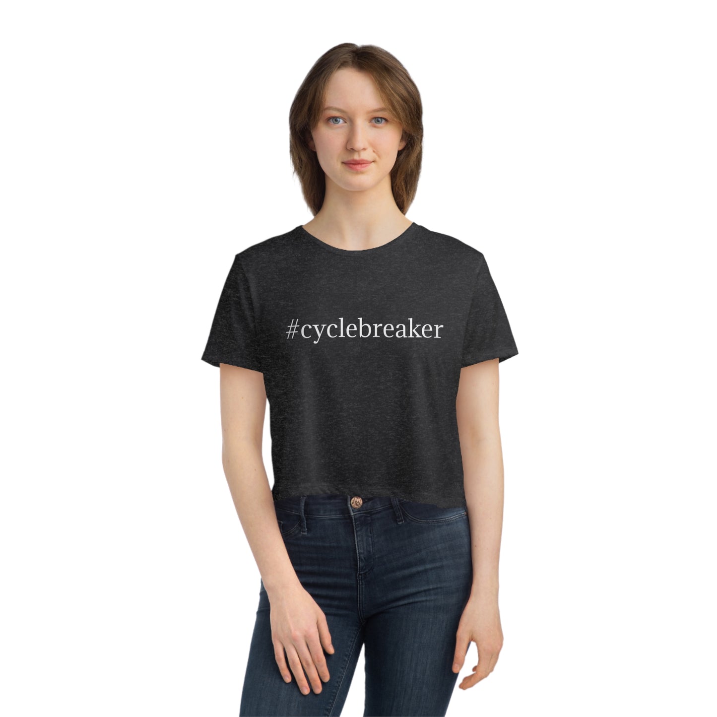 Cyclebreaker Flowy Cropped Tee Grey/Black
