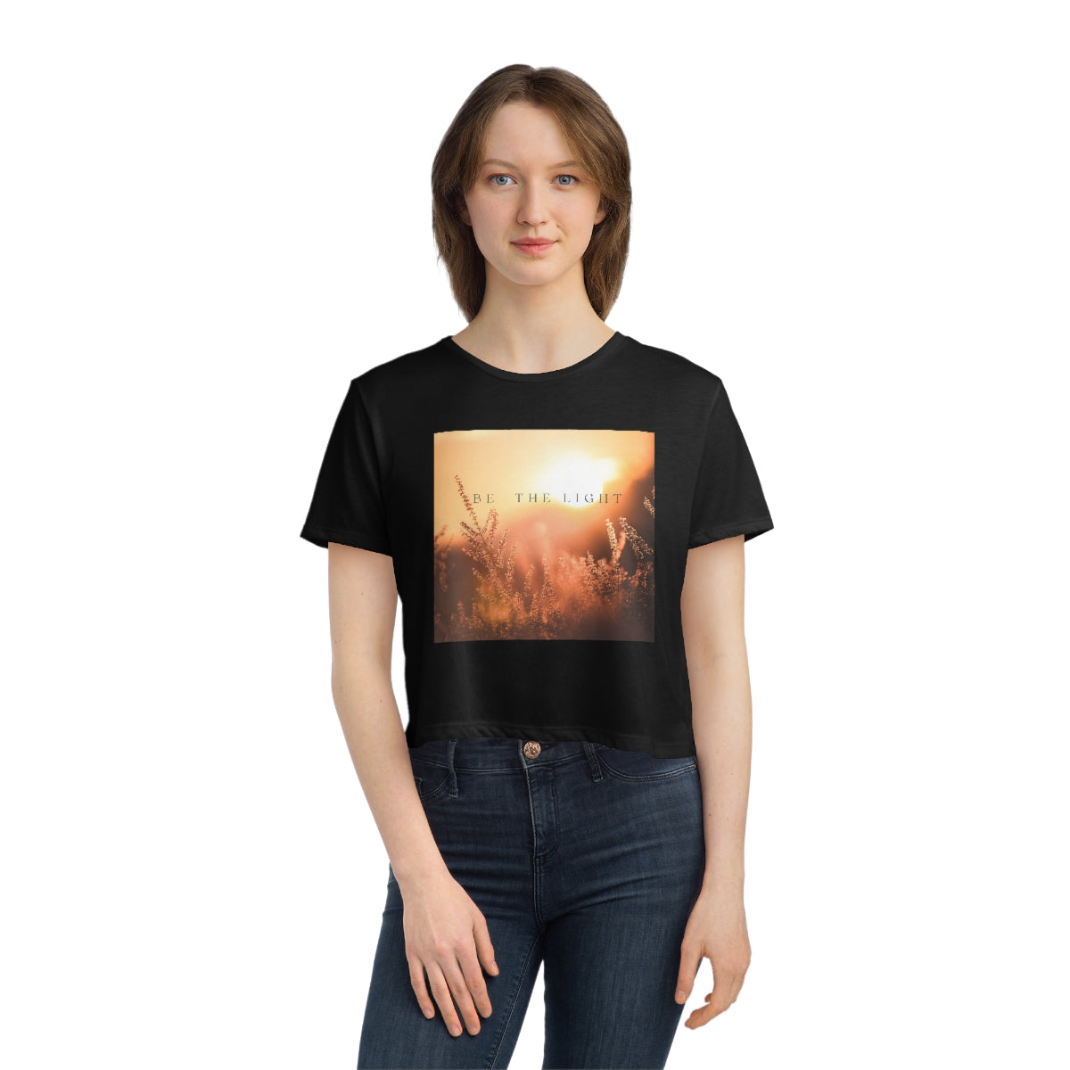 Be The Light; Healing Fawn Flowy Crop Top Tee