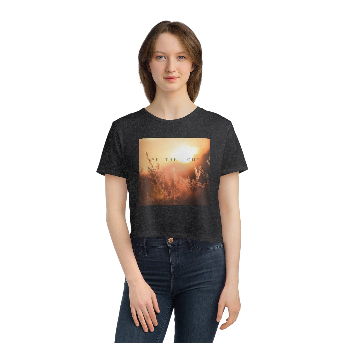 Be The Light; Healing Fawn Flowy Crop Top Tee