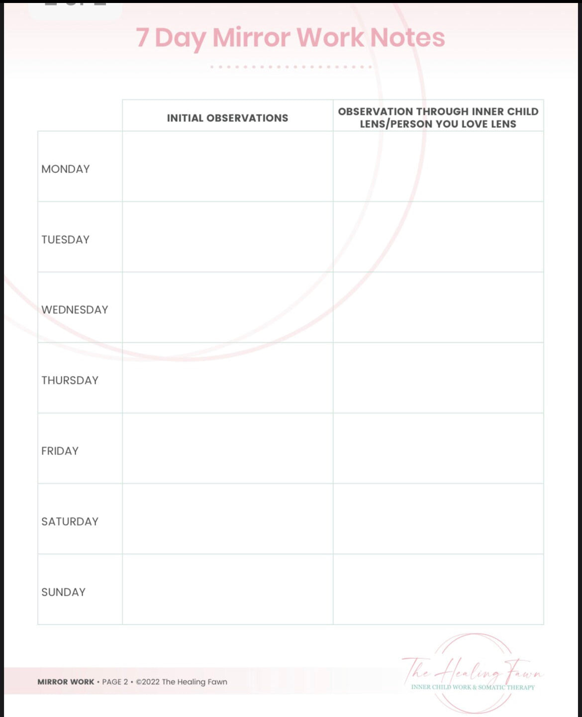 7 Day Mirror Work Exercise