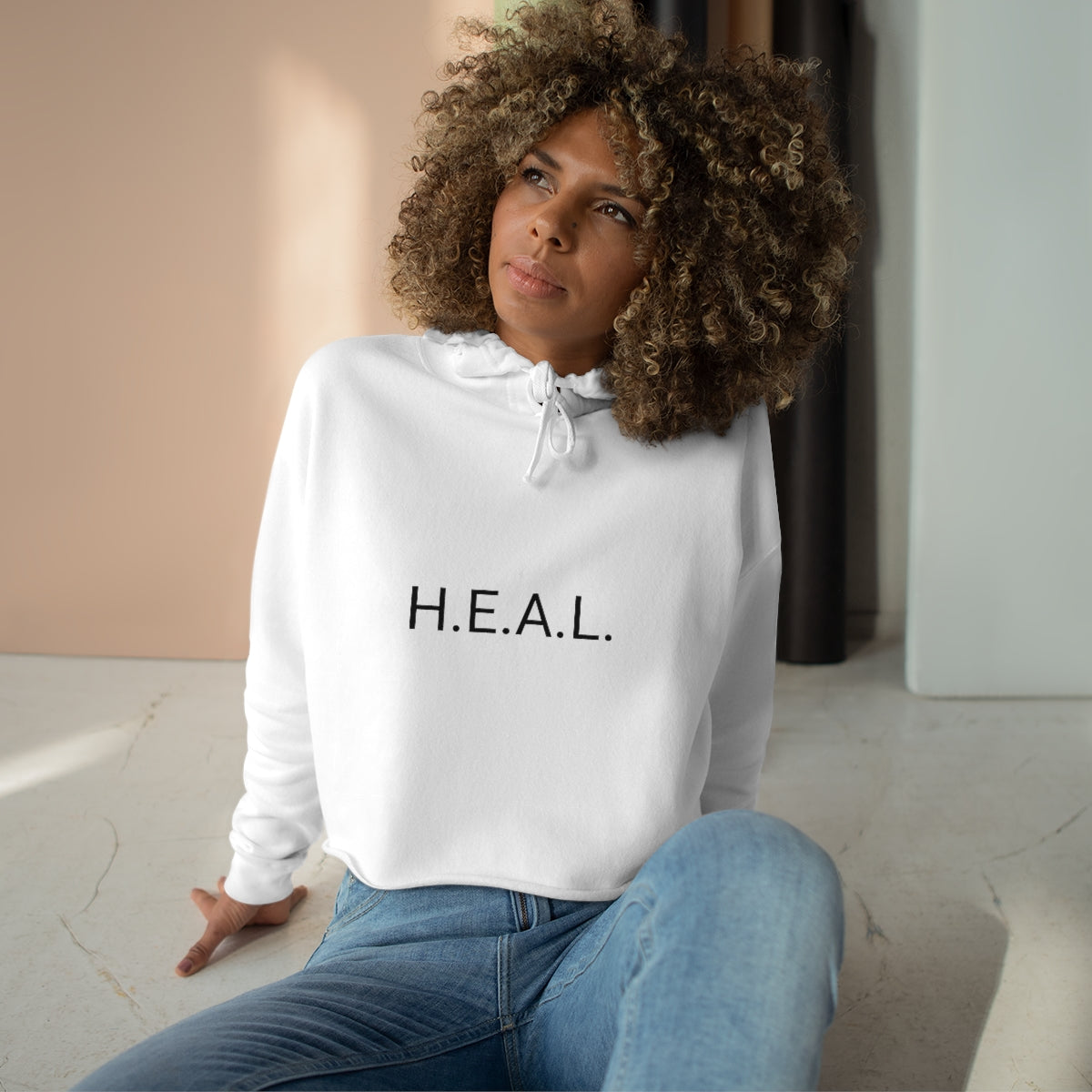 Healing Fawn; HEAL Crop Top Hoodie