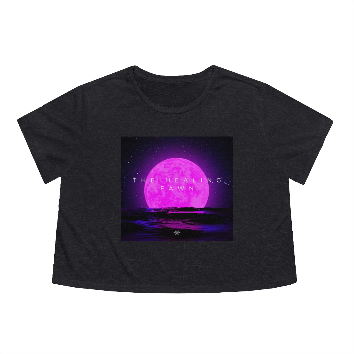 The Healing Fawn Pink Moon Flowy Crop Top Tee