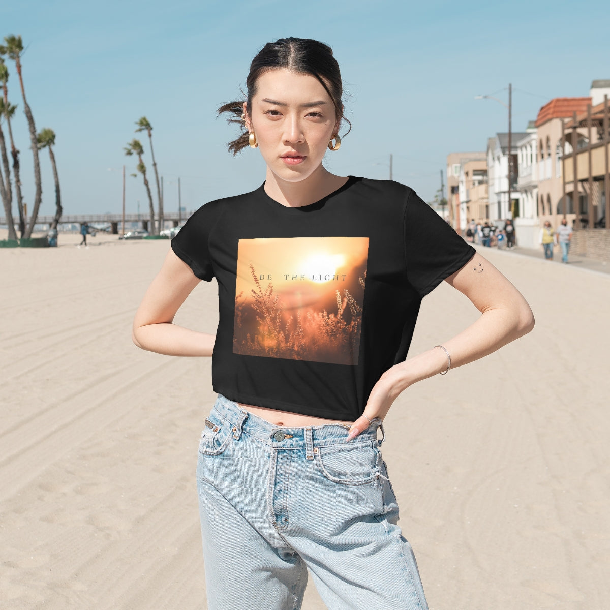 Be The Light; Healing Fawn Flowy Crop Top Tee