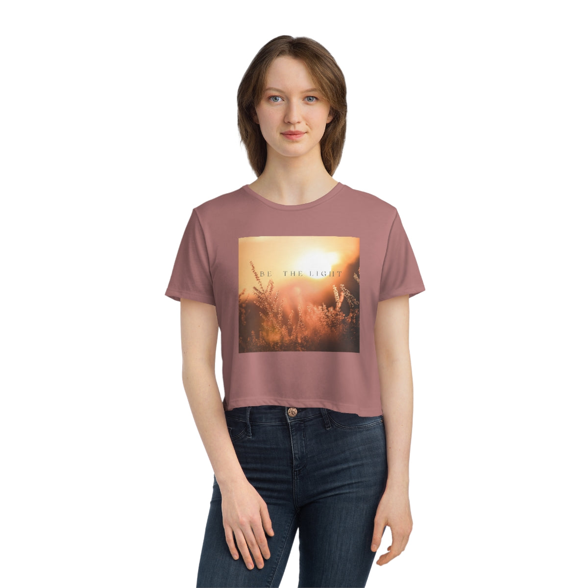 Be The Light; Healing Fawn Flowy Crop Top Tee