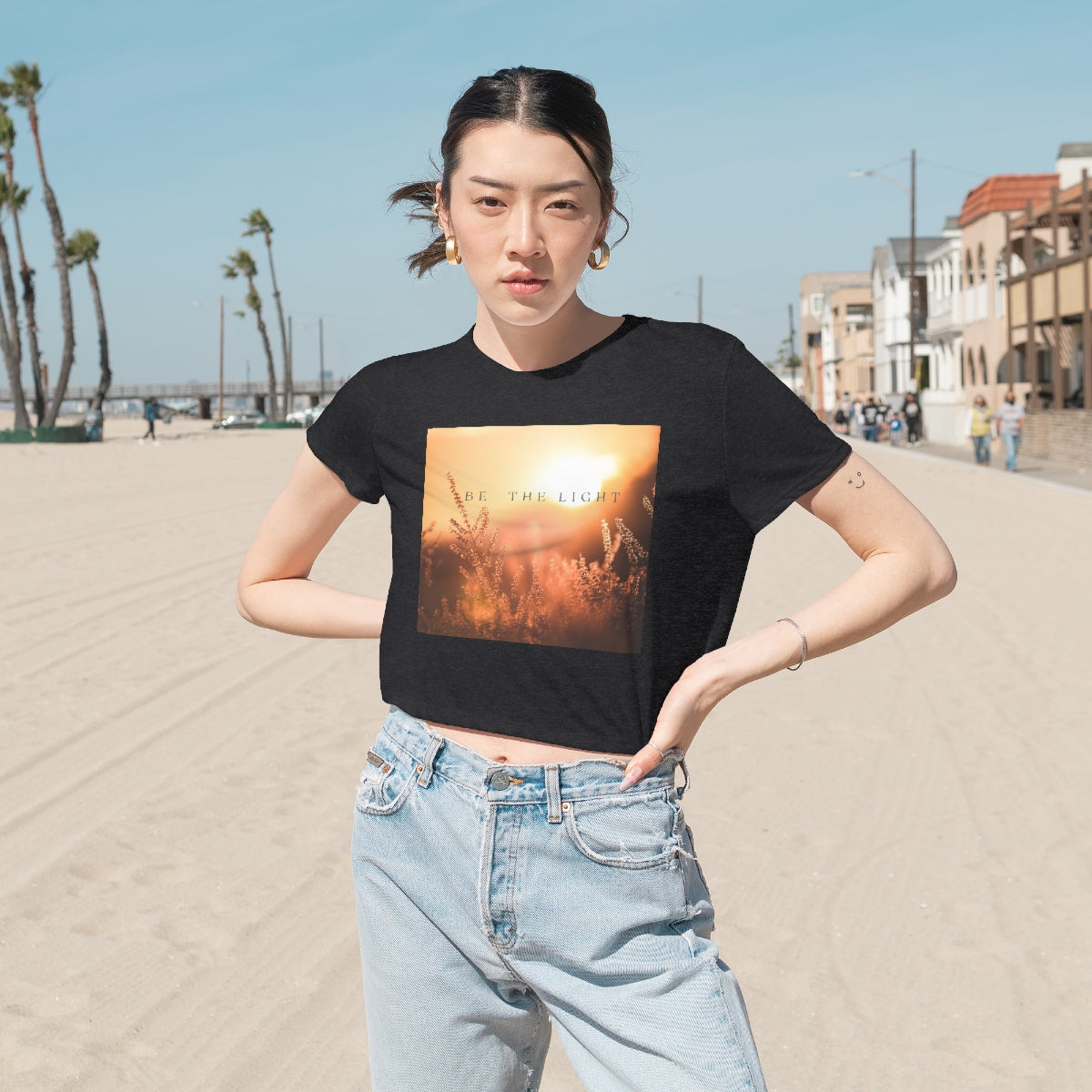 Be The Light; Healing Fawn Flowy Crop Top Tee