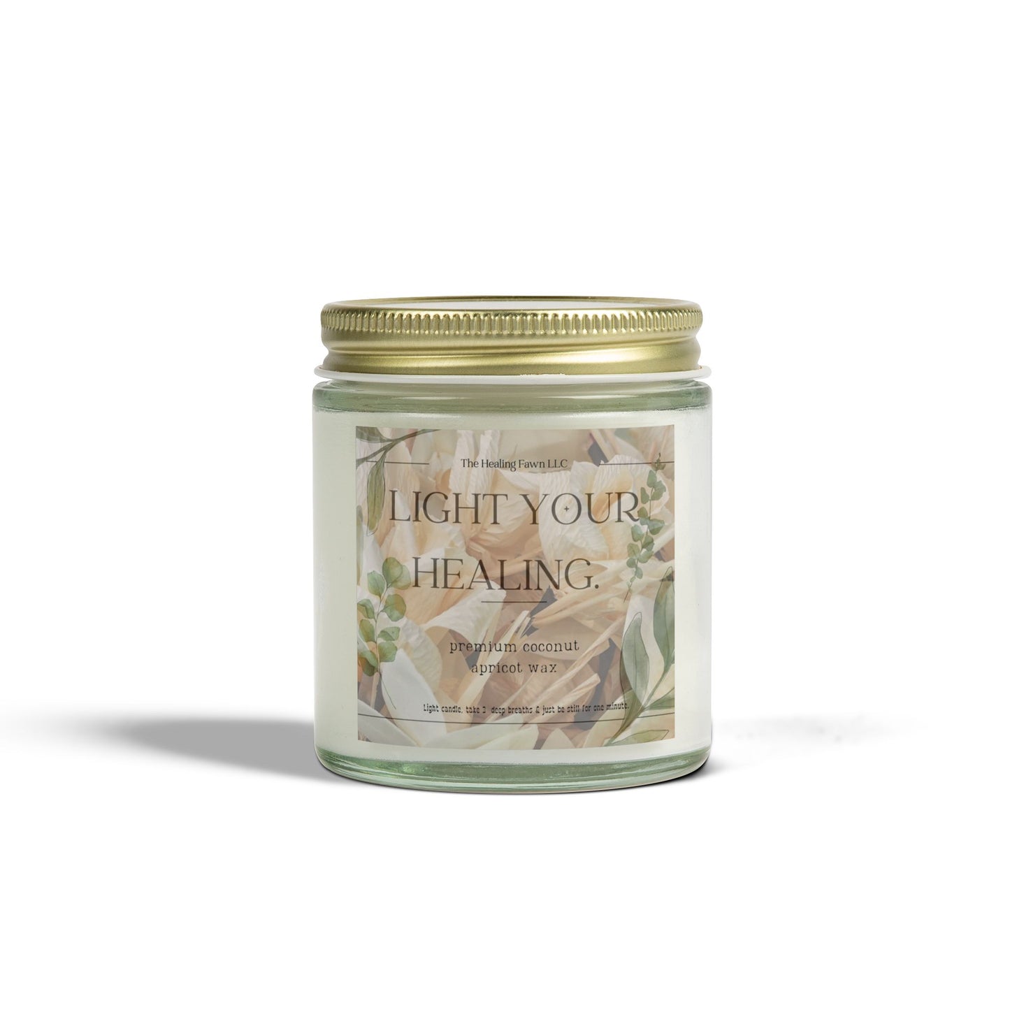 Light Your Healing;  Coconut Apricot Wax Candle  9 oz– Tranquility in a Jar Multiple Scent Infusions