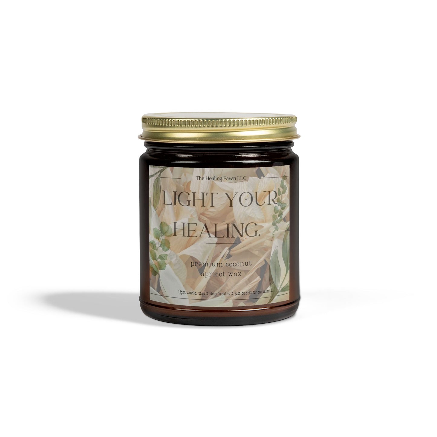 Light Your Healing;  Coconut Apricot Wax Candle  9 oz– Tranquility in a Jar Multiple Scent Infusions