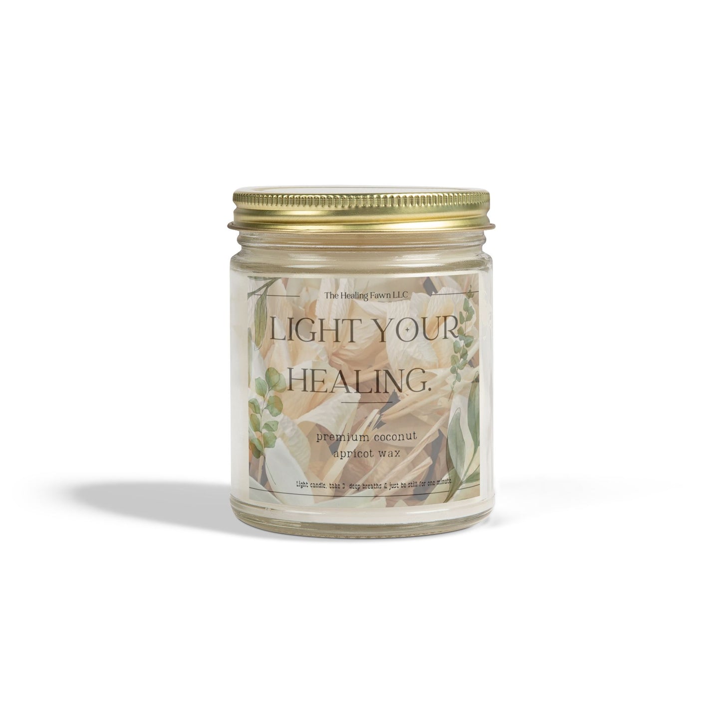 Light Your Healing;  Coconut Apricot Wax Candle  9 oz– Tranquility in a Jar Multiple Scent Infusions