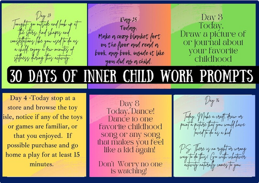 30 days of Guided Inner Child Work Prompts & Affirmations PRINTABLE!